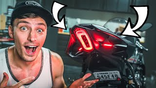 CUSTOM Integrated TAIL LIGHT Install Yamaha R1 [upl. by Notsgnal]