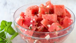 Watermelon Feta Salad with Mint and Lemon [upl. by Enoek]