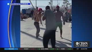 Caught On Video AllOut Brawl On Venice Beach Boardwalk [upl. by Gilmore931]