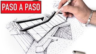 Dibujo arquitectónico PASO A PASO EXPLICADO  ARTOSKETCH [upl. by Kirst]