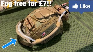 Airsoft antifogging  DIY fan Goggle and helmet hack Cheap Under a tenner [upl. by Aicnorev]