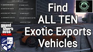 How to Find ALL TEN Exotic Exports Vehicles  GTA Online  Los Santos Tuners Update [upl. by Yenaj848]