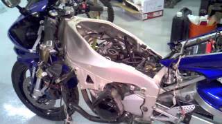 2000 Yamaha YZFR1 Motorcycle Engine Rebuild Part 1 [upl. by Korman]