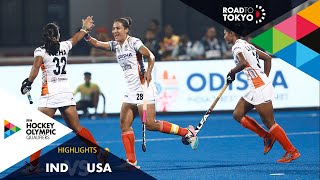 India vs USA  FIH Hockey Olympic Qualifiers  Womens  Match 1 [upl. by Oniliuqnart]