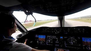 Boeing 7878  Departing Montego Bay  cockpit view [upl. by Melda]