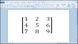 How to put a bracket around a matrix in Microsoft Word [upl. by Ahsotal]