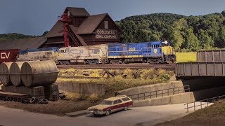 HO Scale Delaware and Hudson Model Railroad with U23Bs at Cobleskill NY [upl. by Marisa788]