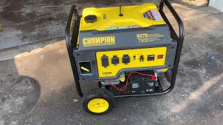 Champion 7500W Generator unboxing startup and initial review [upl. by Akima]