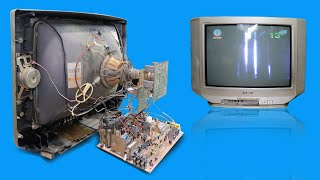 Restoration old TV and Repair old SONY Television Success [upl. by Enajharas]