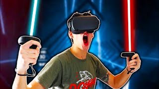 MY FIRST TIME PLAYING VR Beat Saber [upl. by Abby678]