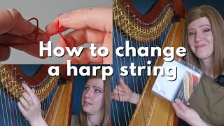 How to change a harp string [upl. by Ayikal]