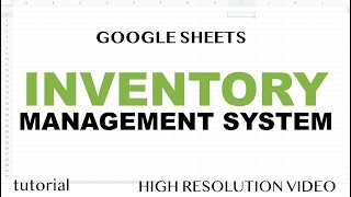 Google Sheets  Inventory Management System Template [upl. by Asnarepse]