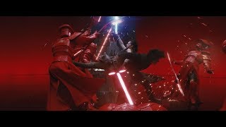 Star Wars The Last Jedi Rey and Kylo vs Praetorian Guards [upl. by Sucerdor]