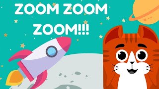 Zoom Zoom Zoom Were Going to the Moon Song  English Nursery Rhyme Song  The Kiboomers [upl. by Nosidda]