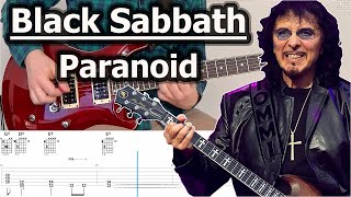 Black Sabbath  Paranoid  Guitar Tabs Tutorial [upl. by Llenwahs]