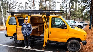 VAN TOUR  Former Carpet Cleaning Work Van gets converted to an Awesome Camper Van [upl. by Gathard]