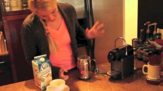 Nespresso Aeroccino Plus Frother Review Frothing Almond Milk [upl. by Harness]